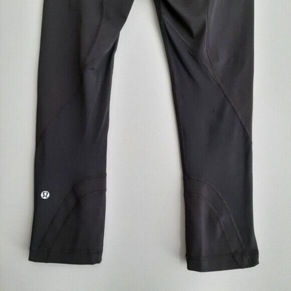 LULULEMON Inspire Crop II 2 Luxtreme Black Tight Athletic Leggings Sz 4 - Picture 10 of 14
